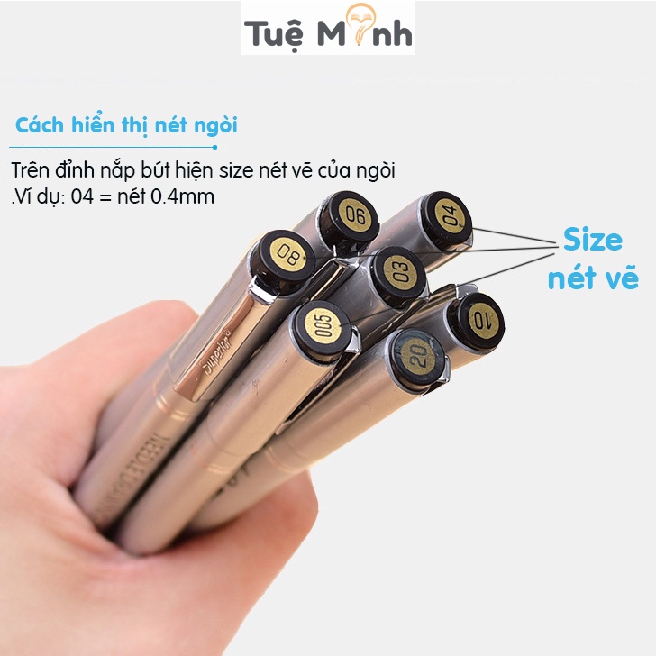 Bút line đi nét Superior kháng nước vẽ màu nước, vẽ sketch chuyên dụng B42 mực đen