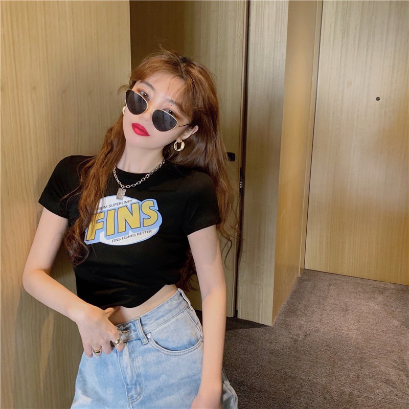 Áo thun ZHELIHANGFEI tay ngắn in họa tiết thời trang gợi cảm tùy chọn màu sắc