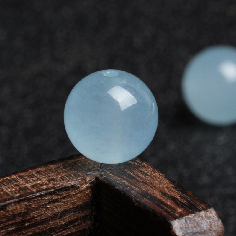 4a màu xanh tự nhiên chalcedony pha lê chính hãng thạch anh một hạt trang sức tự làm