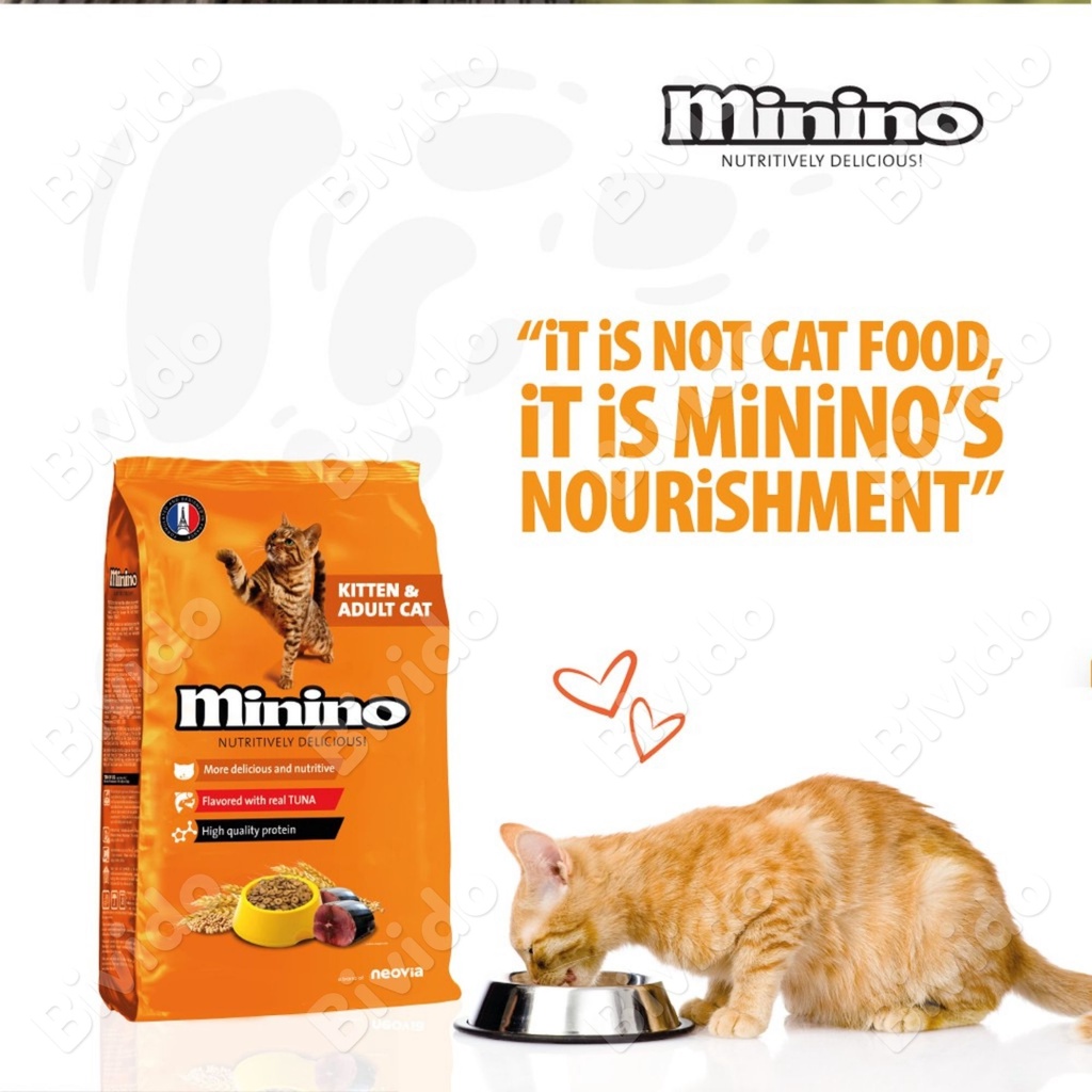 Thức ăn Minino mèo lớn và mèo con vị cá ngừ túi 480g - Bivido