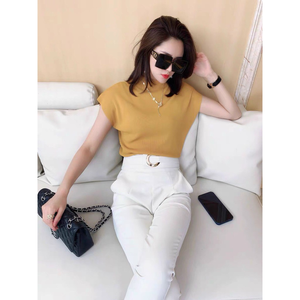 Áo len mỏng cổ 3 phân dáng CỘC TAY HẾN nhiều màu cực xinh xỉu