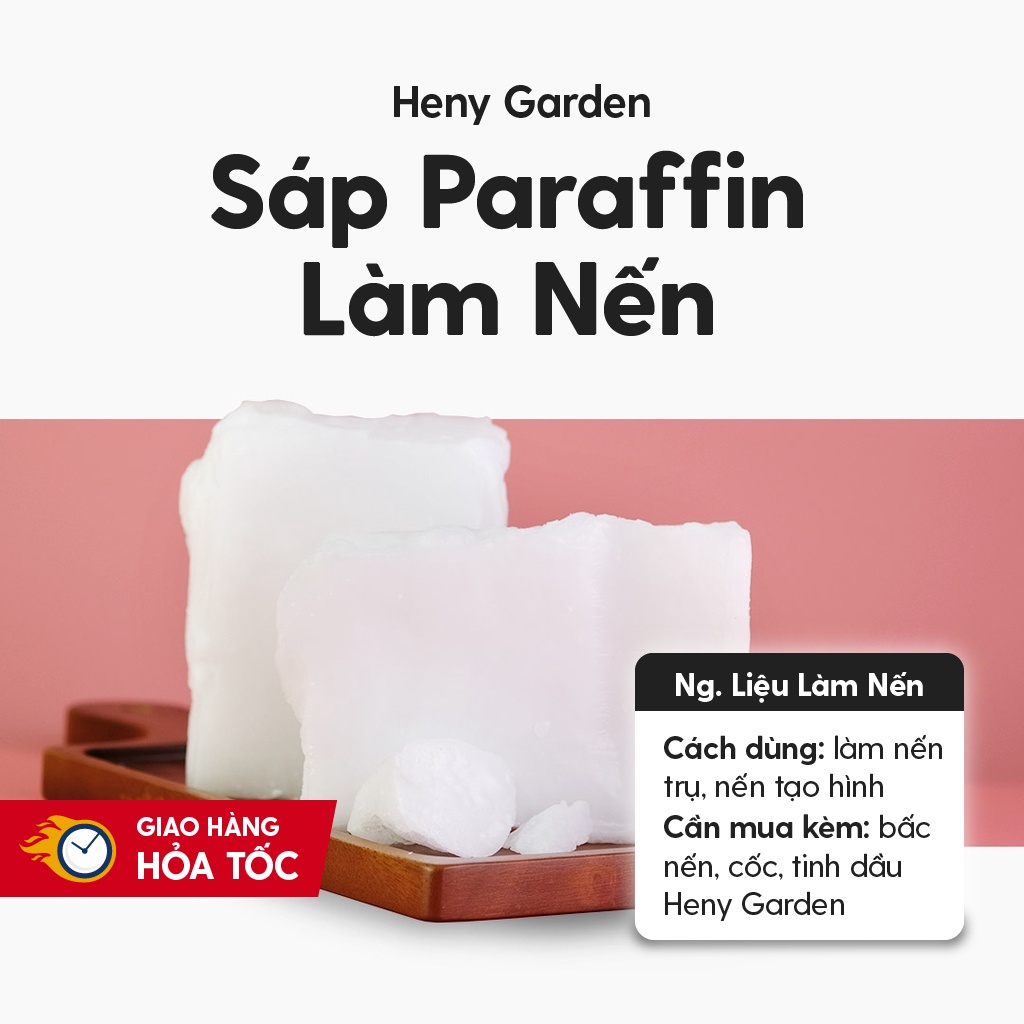 Sáp Paraffin Làm Nến Thơm &amp; Nến Trụ PA-62 HENY GARDEN, Loại Cao Cấp