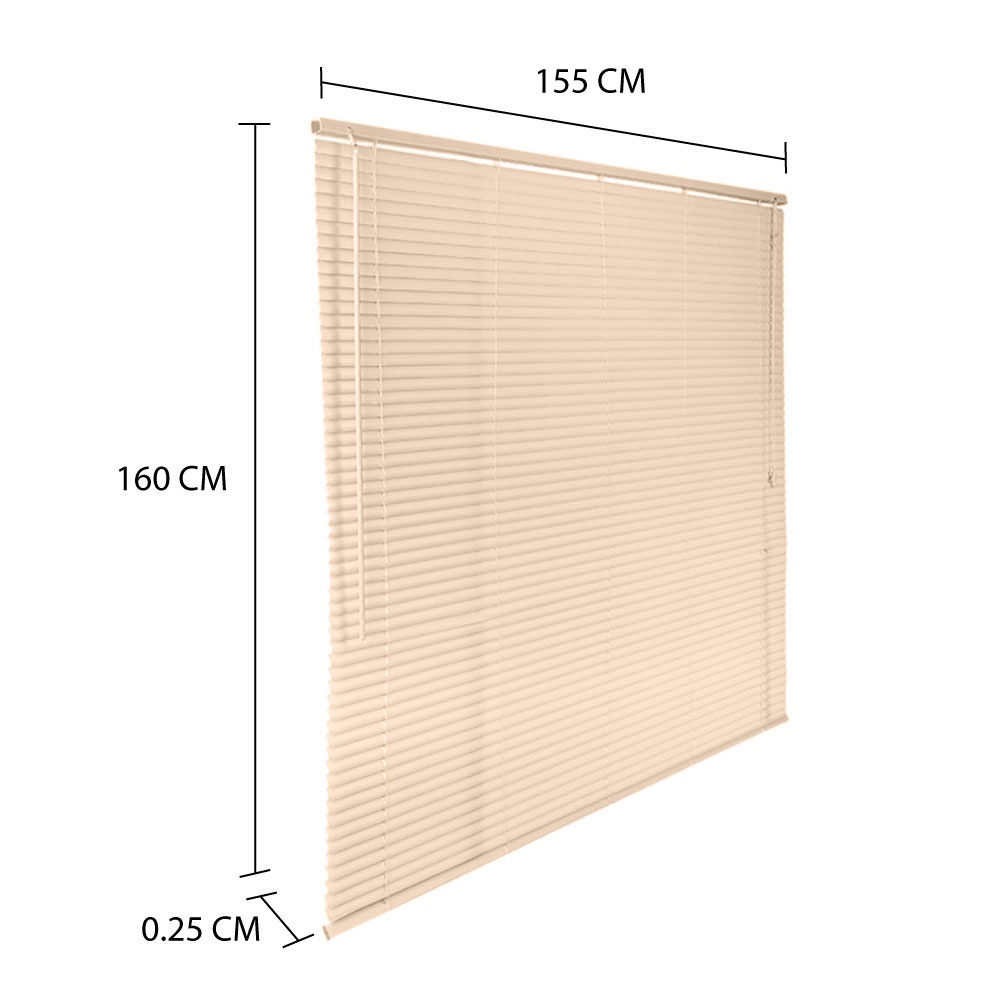 HomeBase HLS Rèm cửa màn cửa kéo nhựa Vinyl Thái Lan 155x160cm màu kem