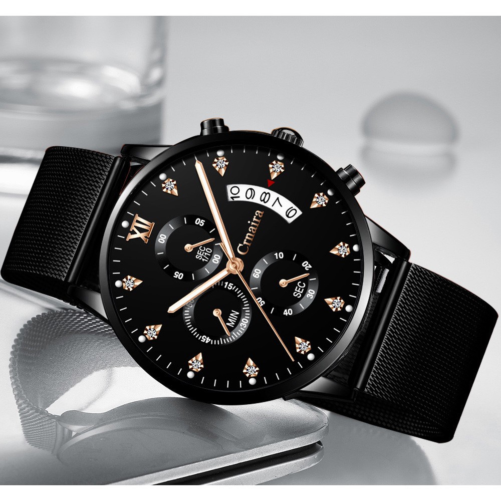 Đồng Hồ Nam Chính Hãng CRNAIRA Thời Trang Japan FULL 6 Kim Dây Thép Lưới Cao Cấp Không Gỉ Có Lịch Ngày Đẹp Giá Rẻ | BigBuy360 - bigbuy360.vn