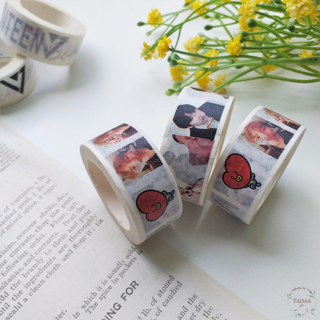 Washi tape thần tượng BTS, SEVENTEEN băng keo giấy trang trí sổ