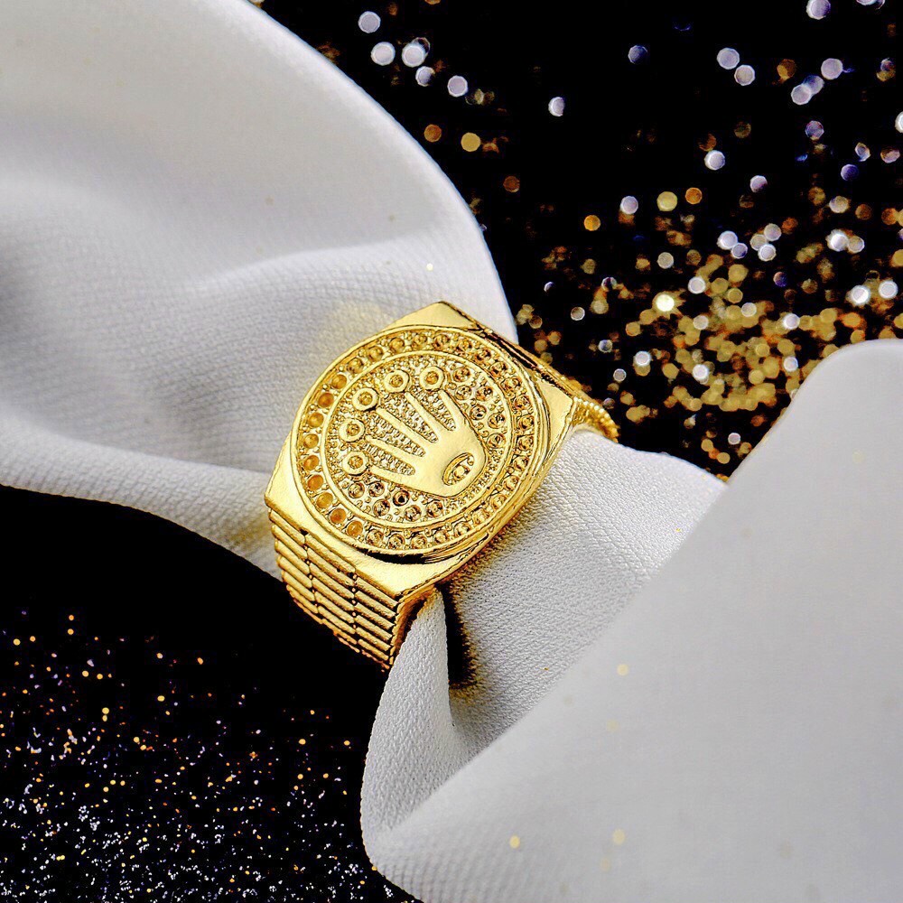 Nhẫn Vàng Thời Trang Mạ Vàng 18k Cao Cấp Hợp Kim Không Rỉ ,Mang Tài Lộc Đầu Năm
