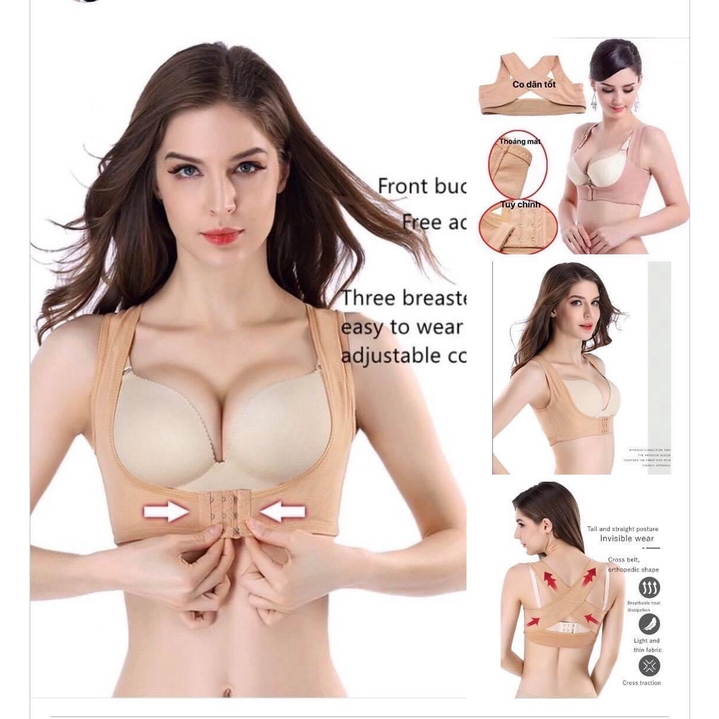 Áo Nâng Ngực Nhanh An Toàn Hiệu Quả Giảm Mỡ Lưng Hàng Cao Cấp Xuất Xịn Nhập Khẩu Hàn Quốc