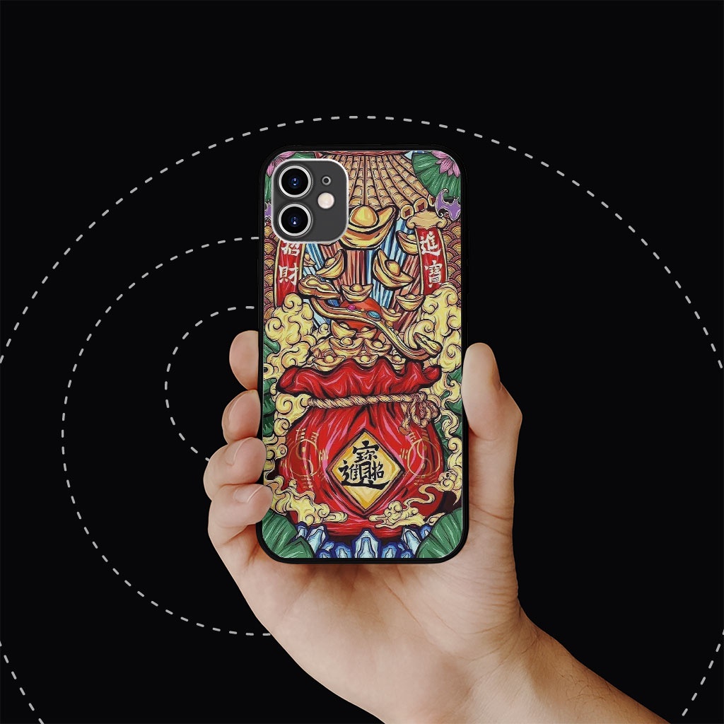 Ốp Lưng hình X Lì xì của thần tài Túi vàng thần kì ECOMEX cho iPhone 7 8 Plus 11 12 13 14 Pro Max X Xr MYS20220061