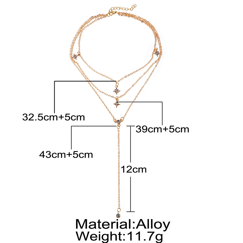 Dây Chuyền Nhiều Lớp Mặt Ngôi Sao Thời Trang Cho Nữ