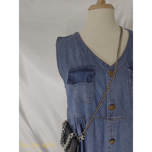 Đầm babydoll jean-Váy Babydoll bò-đầm sát nách-váy ba lỗ