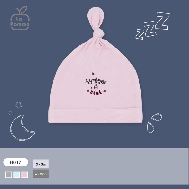 Mũ sơ sinh búi nút La Pomme 0-3M