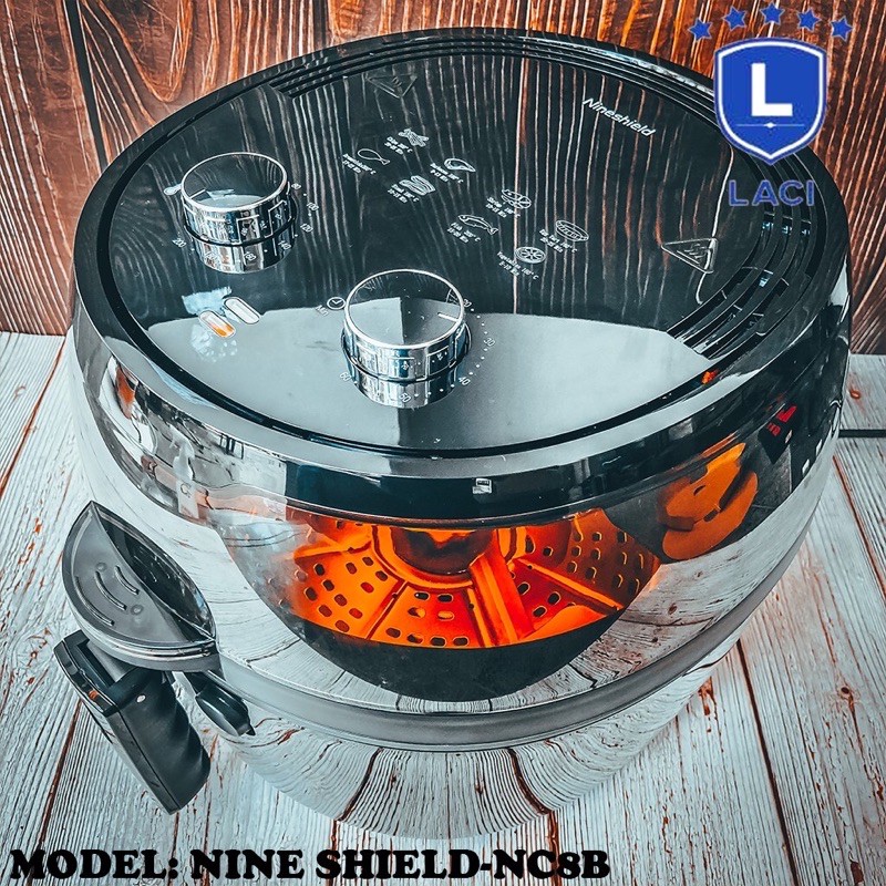 Nồi chiên không dầu Nine Shield_Hàng chính hãng_núm xoay cơ_giảm dầu mỡ_tốt cho sức khỏe_BH 12 THÁNG