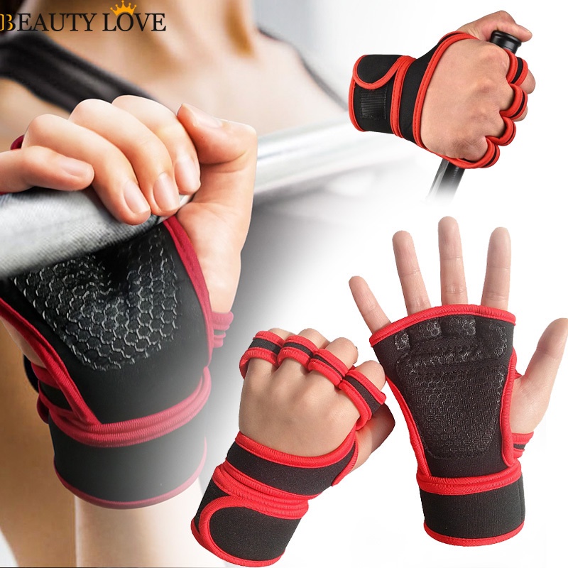 Găng Tay Hở Ngón Hỗ Trợ Nâng Tạ / Tập Gym / Đạp Xe Cho Nam Và Nữ