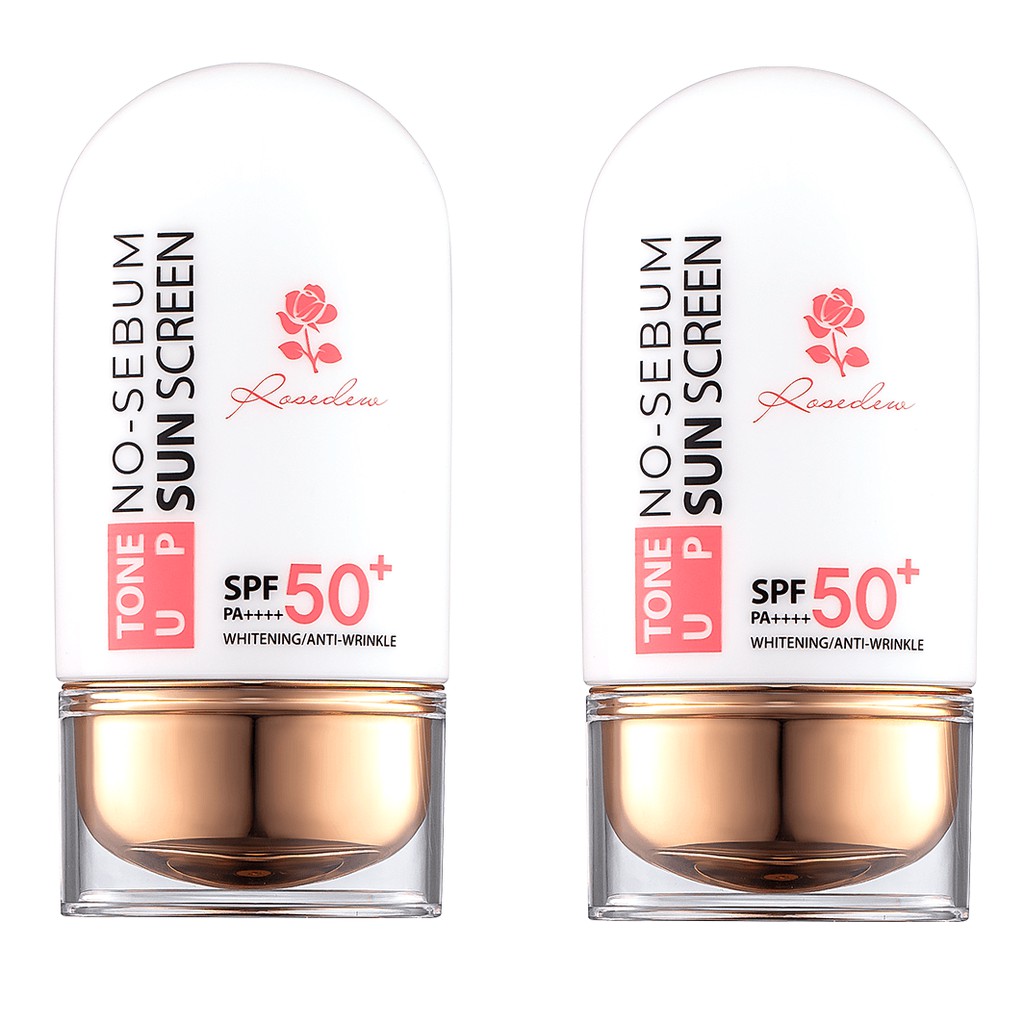 Combo 2 hộp kem chống nắng lên tông, kiềm dầu Hàn quốc Beauskin Rosedew Toneup No Sebum Sunscreen 55ml/ Hộp