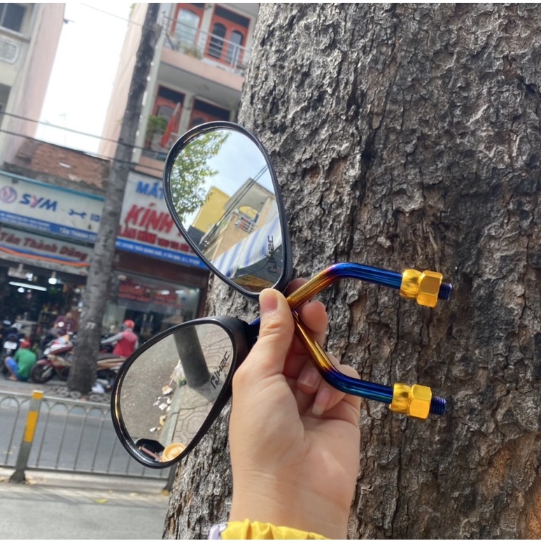 Kính H2C titan cho Suzuki và Honda , Kính H2C inox cho Suzuki và Honda