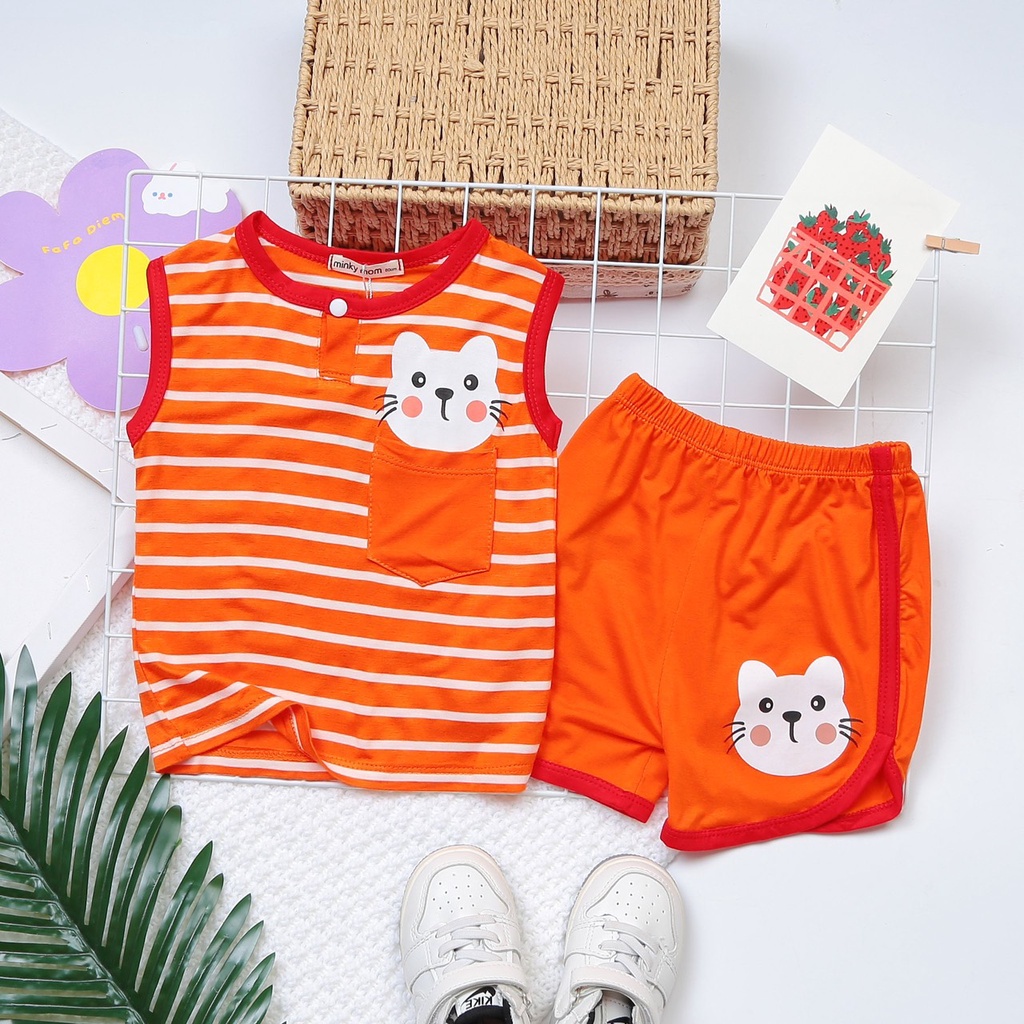 Bộ Sát Nách Thun Lạnh✨FREE SHIP✨Dể Thương Cho Bé Gái Bé Trai, Đủ Màu