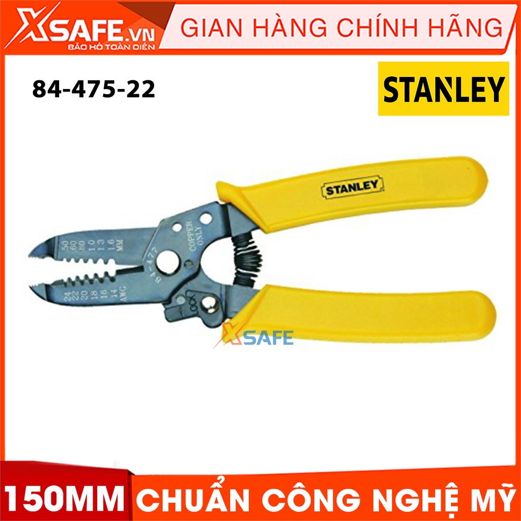 Kềm tuốt dây STANLEY 84-475-22 150mm Kìm tuốt điện Stanley có lò xo trợ lực, chống gỉ, chống ăn mòn, tay cầm bọc nhựa