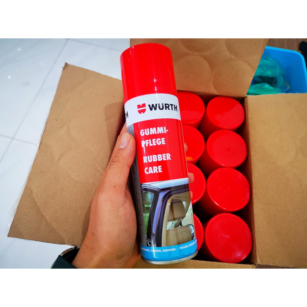 Dung Dịch Dưỡng Phục Hồi Ron Nhựa Cao Su Wurth Rubber Care 300ml Tặng Khăn