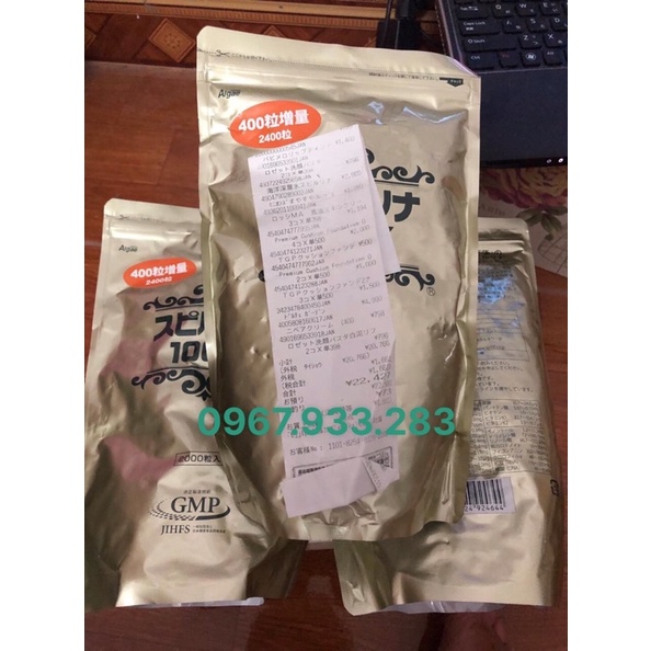 Tảo xoắn túi spirulina 2400 viên, tảo xoắn spirulina Nhật Bản dạng túi