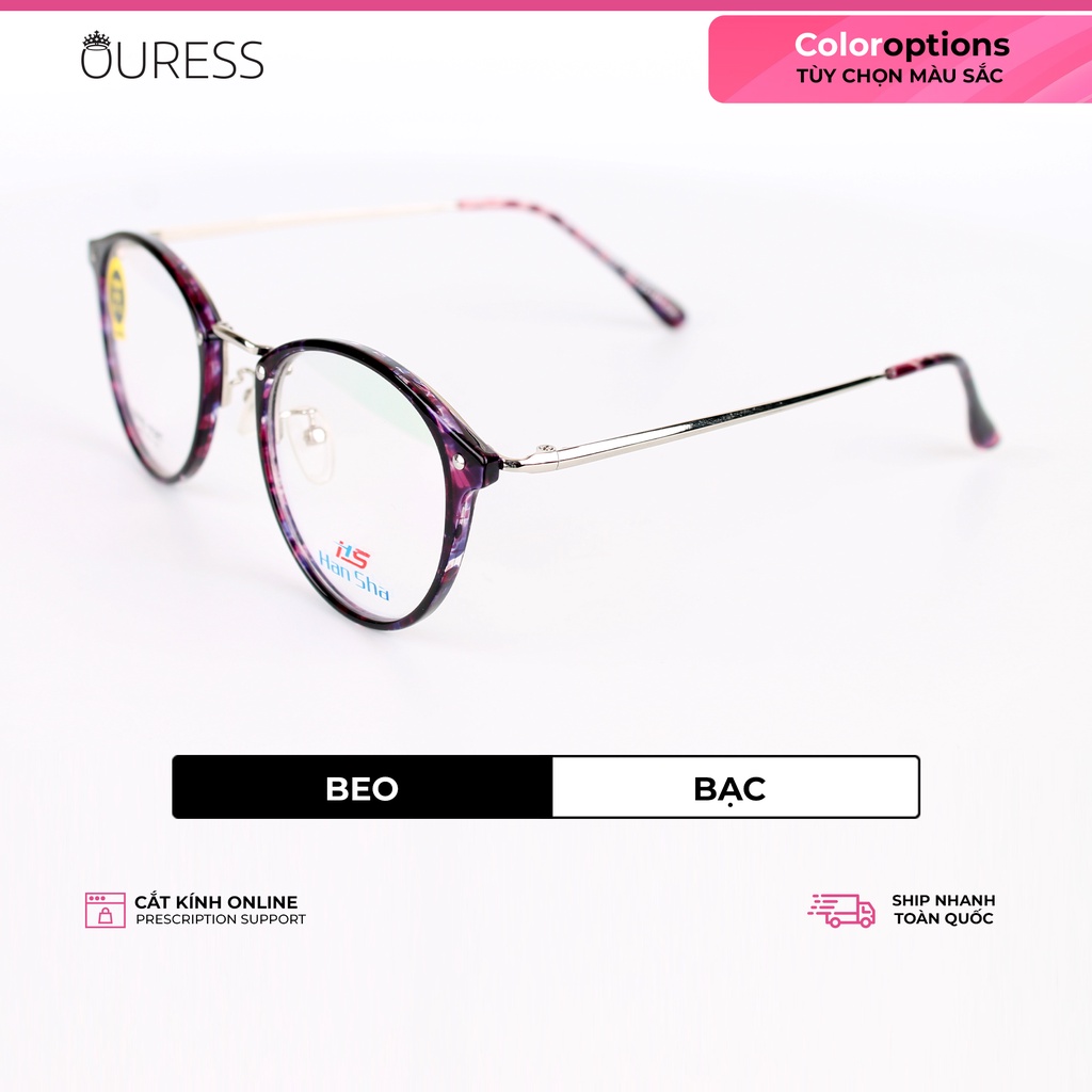 Gọng kính TR90 phối càng hợp kim cao cấp bền đẹp thời trang – hàng chính hãng Ouress 9287