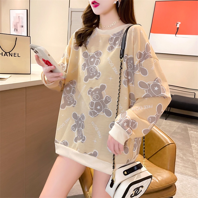 NRVP Áo thun nữ dài tay dáng rộng thời trang Hàn Quốc