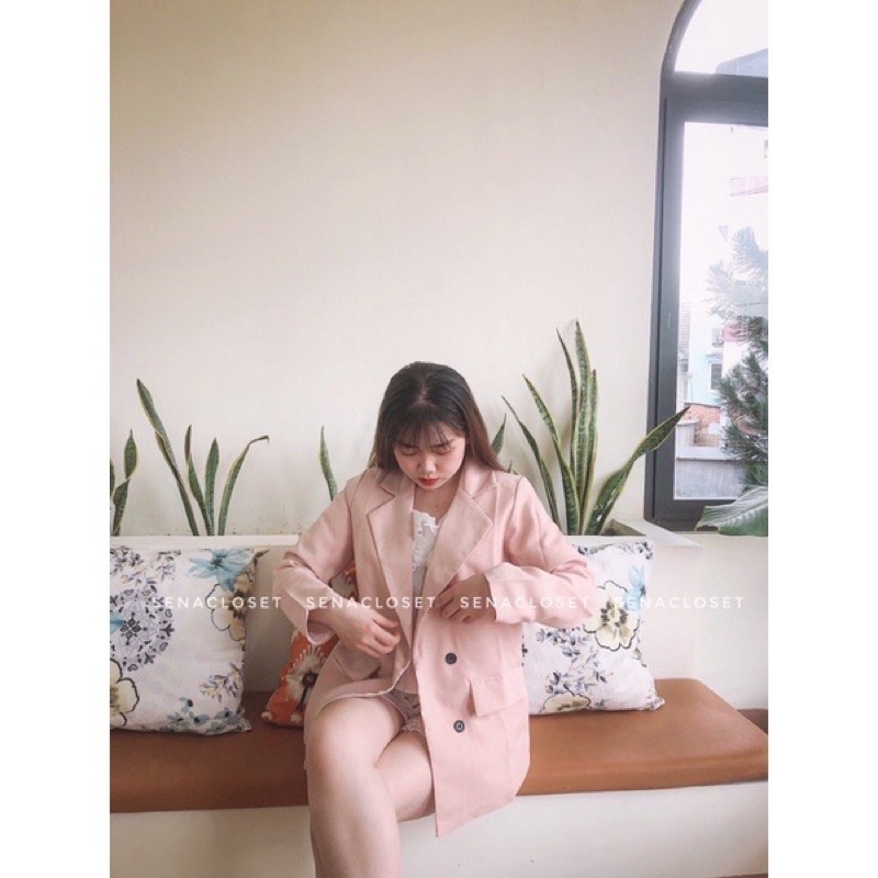 Áo Blazer Màu Be style Ulzzang Hàn quốc (Ảnh thật/ Video)