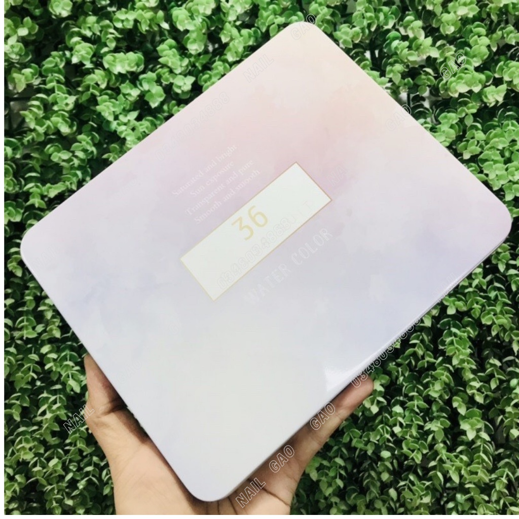 Sét  sơn nước,màu loang nhũ trang trí móng tay 36 màu kèm phụ kiện hót hít