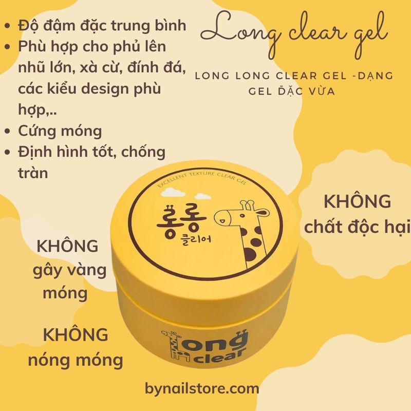 [Blanc dé blue]Long clear gel, gel trong suốt đắp móng, đính đá cao cấp Hàn Quốc giữ form tốt 40g