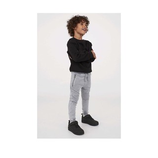 Quần jogger thun da cá H&M xám
