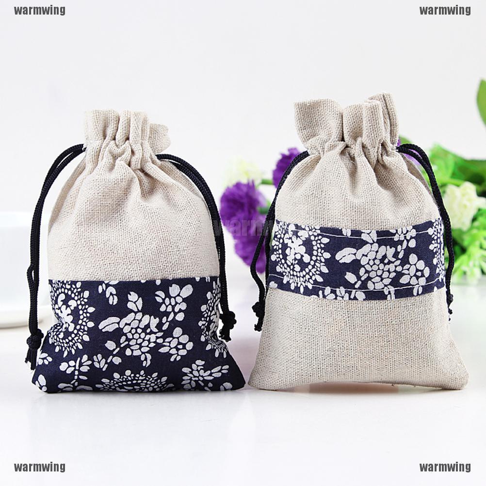 2PCS Handmade Cotton Jewellery Gift Bag Pouch Cloth Bag