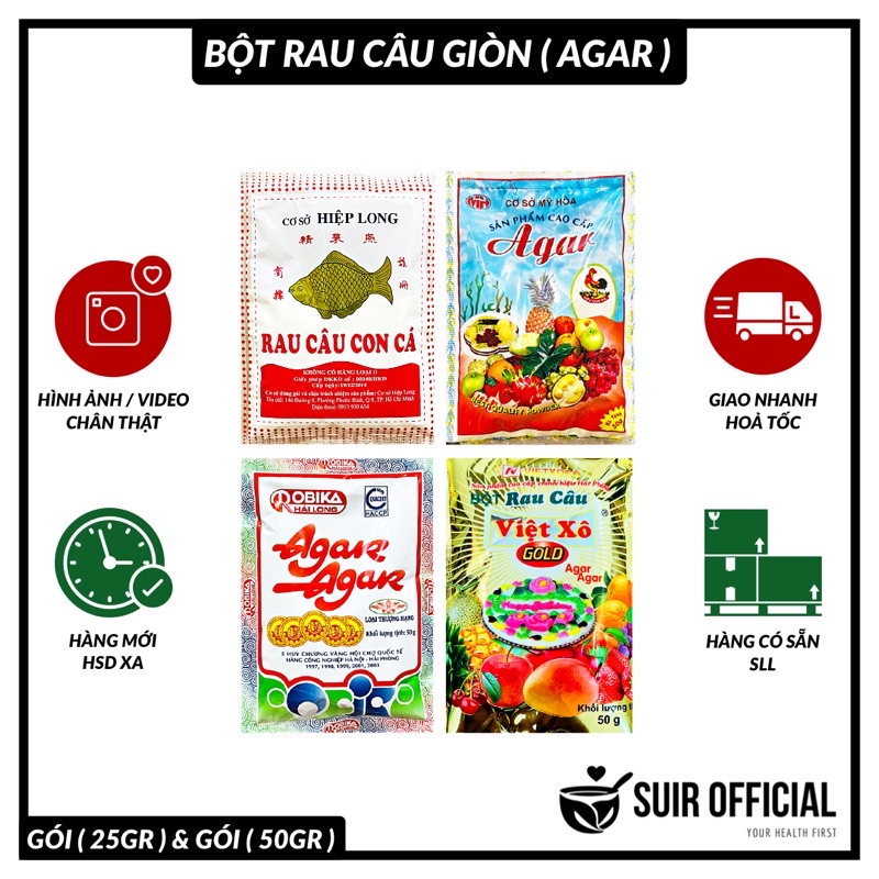 Bột Rau Câu Giòn  / Mỹ Hoà / Hải Long / Việt Xô / Hiệp Long / Duy Mai / Gói  & Gói  / Chính Hãng