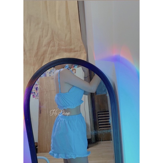  Bộ Ngủ Màu Xanh - Dành Cho Người Dưới 60kg - Chất Liệu Đũi | BigBuy360 - bigbuy360.vn