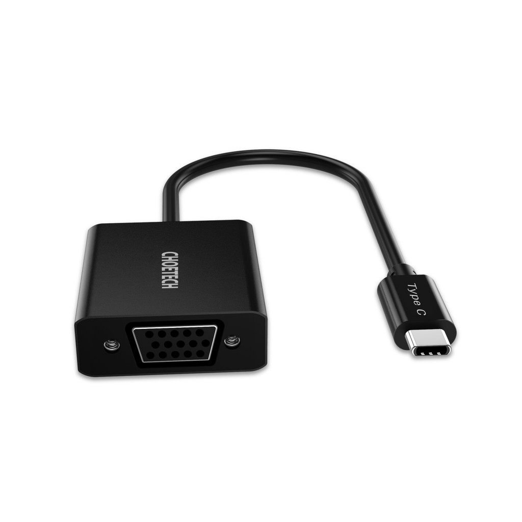 Hub Adapter Chuyển Đổi Cổng USB Type C To VGA CHOETECH HUB-V01 1080P 60Hz - Hàng Chính Hãng