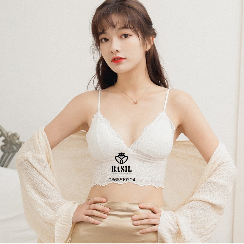 Áo lót ren Basil SS02 nữ cup tam giác không gọng mút mỏng chất mềm