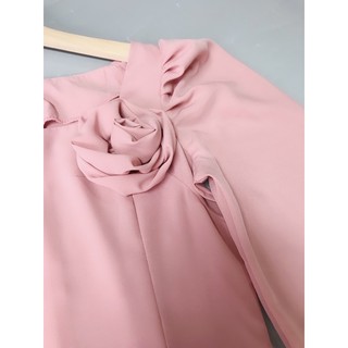 Set áo dài voan lụa đính hoa