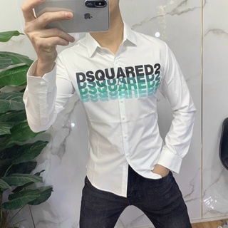 Sơmi dài Dsquared2 chữ xanh thiết kế cực chất - Sơmi nam