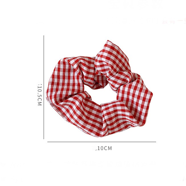 Scrunchies Cột Tóc Vải Tròn Họa Tiết Gingham Caro Nhiều Màu Đáng Yêu Hot Trend