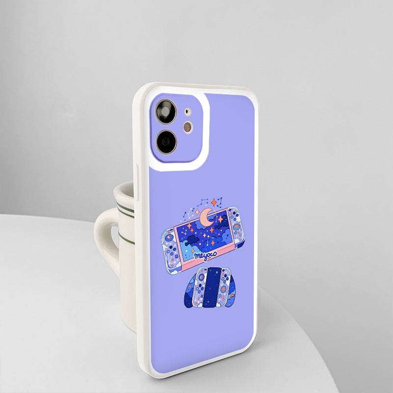 Ốp iphone - Ốp lưng iphone cạnh vuông viền camera Tím mộng mơ dành cho ip 6 đến 14promax - ng174