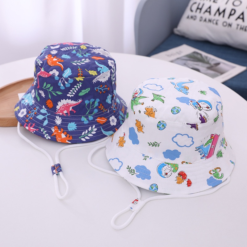 Nón Bucket Chất Cotton Hoạ Tiết Hoạt Hình Đáng Yêu Cho Bé 1-3 Tuổi