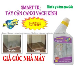 Tẩy Cặn Canxi Trên Kính SMART TK - Vệ Sinh Sạch Cặn Bám Lâu Ngày Vách Kính Nhà Tắm, Gương - LOẠI MẠNH NHẤT