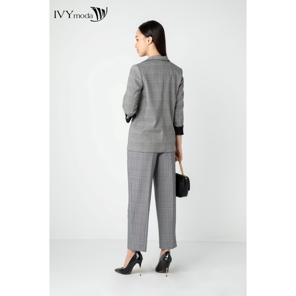 Áo blazer nữ kẻ tay lỡ IVY moda MS 67B9091