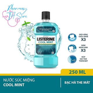 Nước súc miệng Listerine Cool Mint - Hương Bạc Hà - Chai 250ml - Pharmacy TH Store