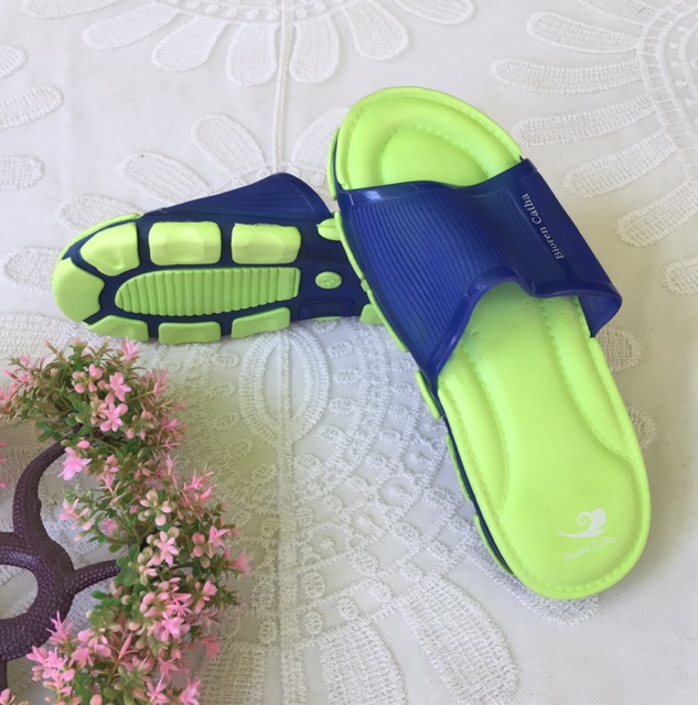 Dép Quai Ngang Nam Nữ Unisex Nền Màu Lá Đế PVC Siêu Nhẹ Chống Trượt Size 36-40 - Hàng Việt Nam - Lucky Girl shop