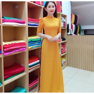 áo dài chấm bi kèm quần