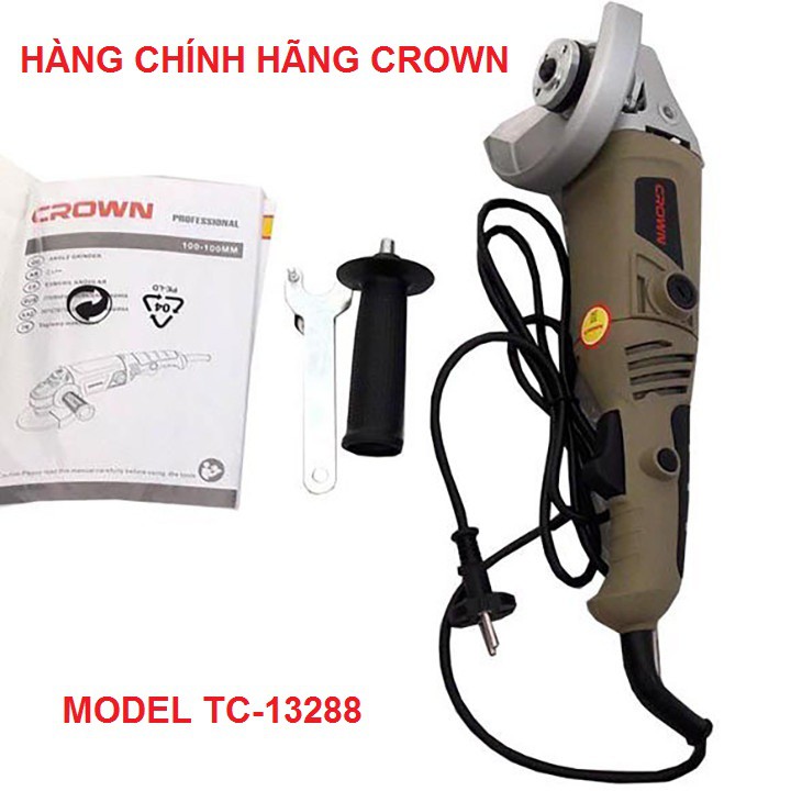 Máy Mài Góc Tặng Đĩa Cắt, Máy Cắt Crown CT13322 - CT13288 Chính Hãng ( Bảo Hành 6 Tháng )