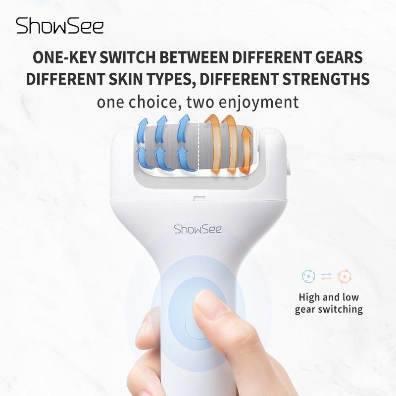 Máy Chà Gót Chân Showsee B1-W  pin sạc Dụng Cụ Con Lăn Tẩy Da Chết Cho Gót Chân  - Minh Tín Shop