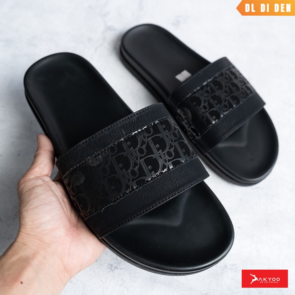 Dép Da Nam Cỡ Lớn size 44-48 , Cho Bàn Chân Bự Quai Ngang Đế Cao Su Chống Trơn Trượt