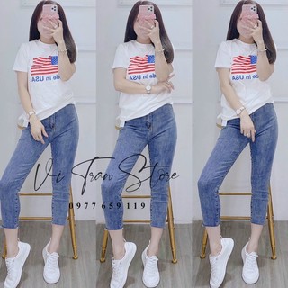 Áo Thun Giấy In Lá Cờ