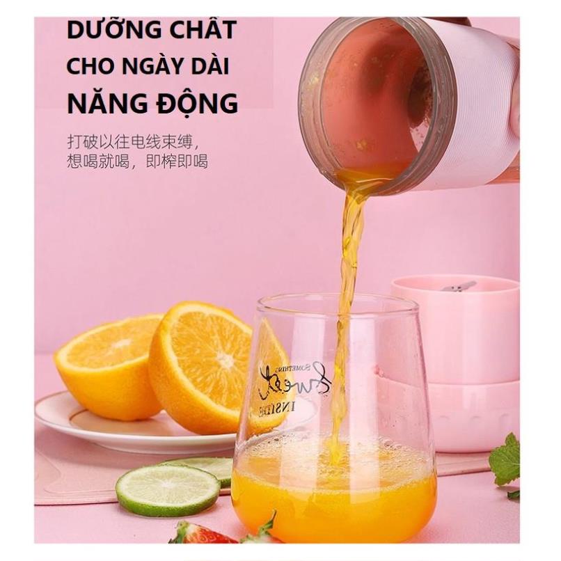 [ Loại 1] Máy Xay Sinh Tố Cầm Tay Hàng Nhập Pin Sạc Tích Điện 300ML, Máy xay mini cầm tay xay hoa quả Portable Juicer