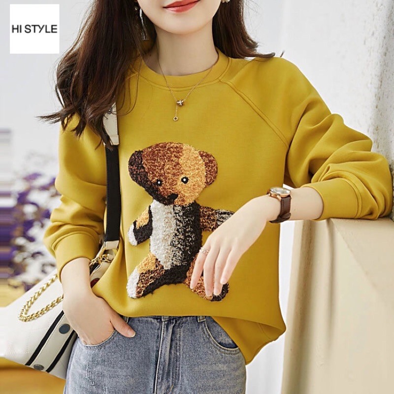 HI STYLE áo nỉ nữ lớp lót dày dặn, hoạ tiết thêu cực đẹp chuẩn áo ấm hơn áo len